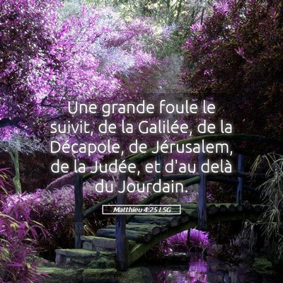 Picture 05 - Matthieu 4:25 LSG - Une grande foule le suivit, de la Galilée, de la - Bible Verse Picture