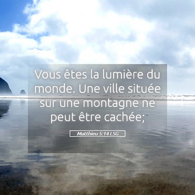 Picture 05 - Matthieu 5:14 LSG - Vous êtes la lumière du monde. Une ville - Bible Verse Picture