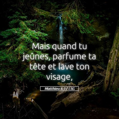 Picture 05 - Matthieu 6:17 LSG - Mais quand tu jeûnes, parfume ta tête et lave - Bible Verse Picture