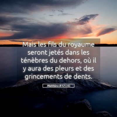Picture 05 - Matthieu 8:12 LSG - Mais les fils du royaume seront jetés dans les - Bible Verse Picture