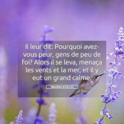 Picture 05 - Matthieu 8:26 LSG - Il leur dit: Pourquoi avez-vous peur, gens de peu - Bible Verse Picture