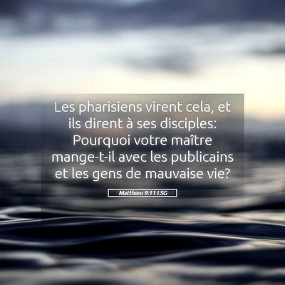 Picture 05 - Matthieu 9:11 LSG - Les pharisiens virent cela, et ils dirent à ses - Bible Verse Picture