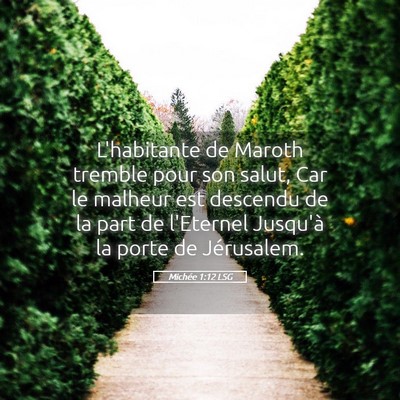 Picture 05 - Michée 1:12 LSG - L'habitante de Maroth tremble pour son salut, Car - Bible Verse Picture
