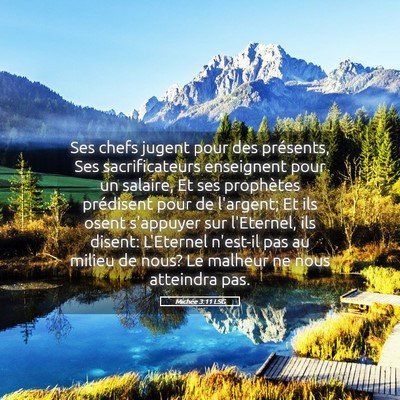 Picture 05 - Michée 3:11 LSG - Ses chefs jugent pour des présents, Ses - Bible Verse Picture