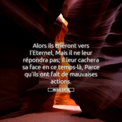 Picture 05 - Michée 3:4 LSG - Alors ils crieront vers l'Eternel, Mais il ne - Bible Verse Picture