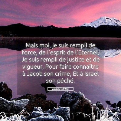 Picture 05 - Michée 3:8 LSG - Mais moi, je suis rempli de force, de l'esprit de - Bible Verse Picture