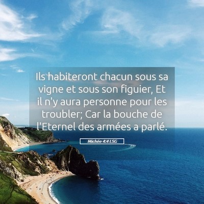 Picture 05 - Michée 4:4 LSG - Ils habiteront chacun sous sa vigne et sous son - Bible Verse Picture