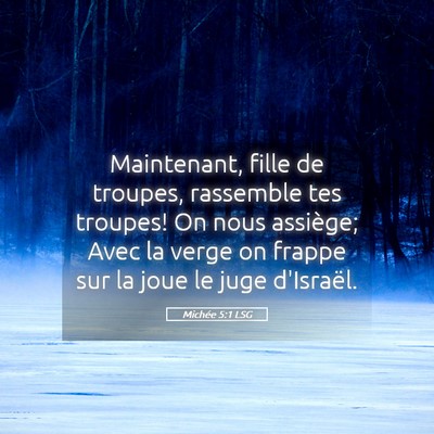 Picture 05 - Michée 5:1 LSG - Maintenant, fille de troupes, rassemble tes - Bible Verse Picture