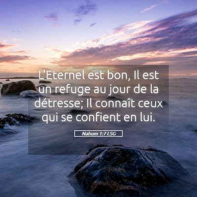 Picture 05 - Nahum 1:7 LSG - L'Eternel est bon, Il est un refuge au jour de la - Bible Verse Picture