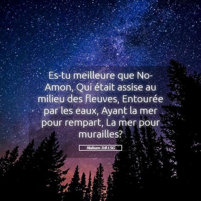 Picture 05 - Nahum 3:8 LSG - Es-tu meilleure que No-Amon, Qui était assise au - Bible Verse Picture