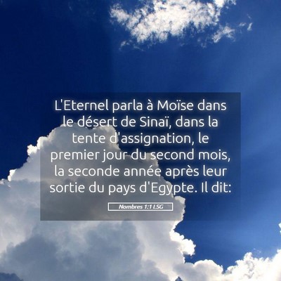 Picture 05 - Nombres 1:1 LSG - L'Eternel parla à Moïse dans le désert de - Bible Verse Picture