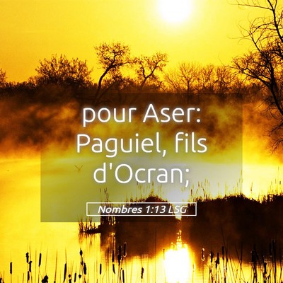 Picture 05 - Nombres 1:13 LSG - pour Aser: Paguiel, fils - Bible Verse Picture