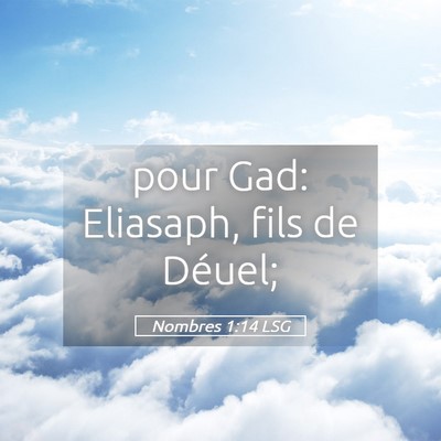 Picture 05 - Nombres 1:14 LSG - pour Gad: Eliasaph, fils de - Bible Verse Picture