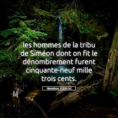 Picture 05 - Nombres 1:23 LSG - les hommes de la tribu de Siméon dont on fit le - Bible Verse Picture