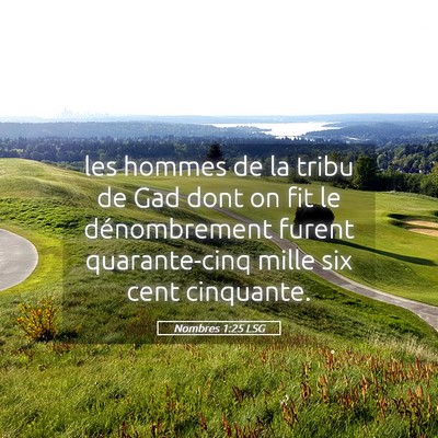 Picture 05 - Nombres 1:25 LSG - les hommes de la tribu de Gad dont on fit le - Bible Verse Picture