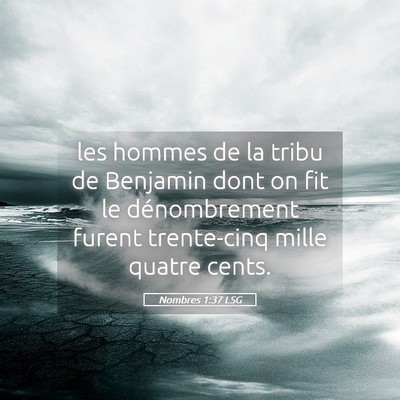 Picture 05 - Nombres 1:37 LSG - les hommes de la tribu de Benjamin dont on fit le - Bible Verse Picture