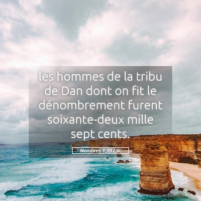Picture 05 - Nombres 1:39 LSG - les hommes de la tribu de Dan dont on fit le - Bible Verse Picture