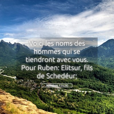 Picture 05 - Nombres 1:5 LSG - Voici les noms des hommes qui se tiendront avec - Bible Verse Picture
