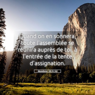 Picture 05 - Nombres 10:3 LSG - Quand on en sonnera, toute l'assemblée se - Bible Verse Picture