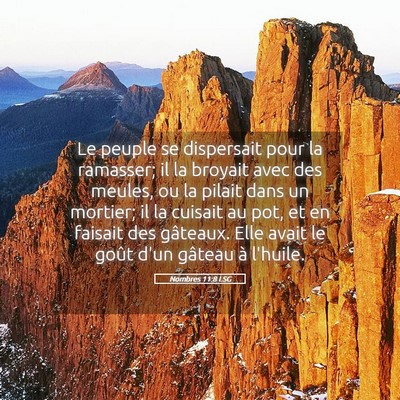 Picture 05 - Nombres 11:8 LSG - Le peuple se dispersait pour la ramasser; il la - Bible Verse Picture