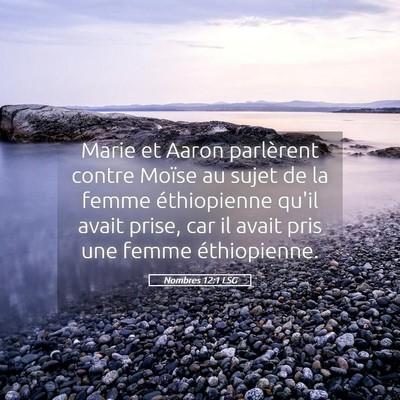 Picture 05 - Nombres 12:1 LSG - Marie et Aaron parlèrent contre Moïse au sujet - Bible Verse Picture
