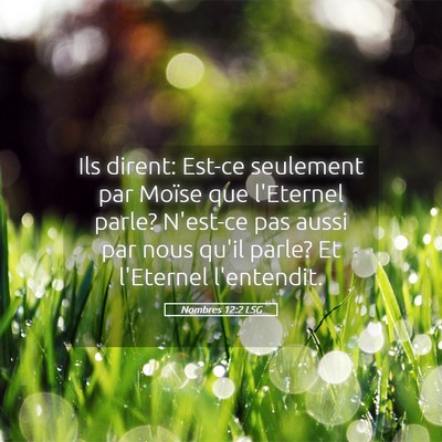 Picture 05 - Nombres 12:2 LSG - Ils dirent: Est-ce seulement par Moïse que - Bible Verse Picture