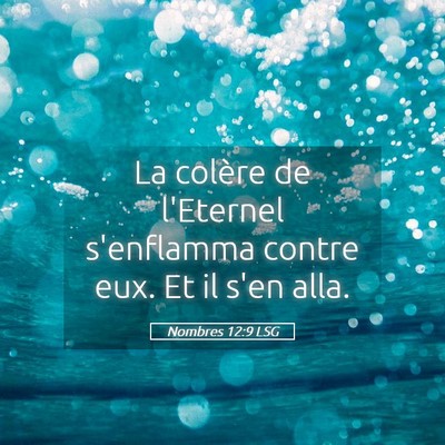 Picture 05 - Nombres 12:9 LSG - La colère de l'Eternel s'enflamma contre eux. Et - Bible Verse Picture