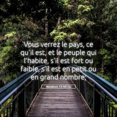 Picture 05 - Nombres 13:18 LSG - Vous verrez le pays, ce qu'il est, et le peuple - Bible Verse Picture