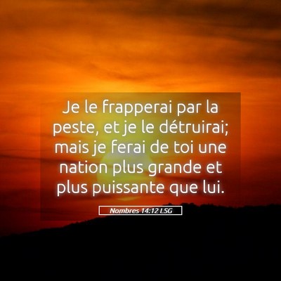 Picture 05 - Nombres 14:12 LSG - Je le frapperai par la peste, et je le - Bible Verse Picture