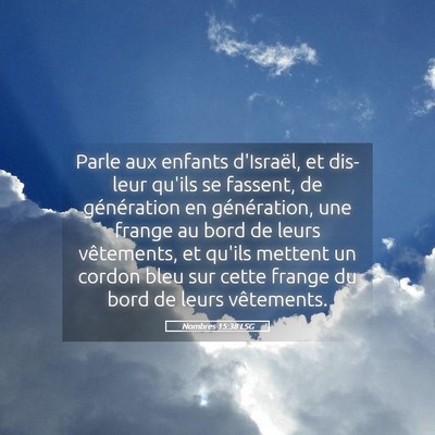 Picture 05 - Nombres 15:38 LSG - Parle aux enfants d'Israël, et dis-leur qu'ils - Bible Verse Picture