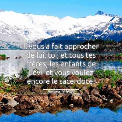 Picture 05 - Nombres 16:10 LSG - Il vous a fait approcher de lui, toi, et tous tes - Bible Verse Picture