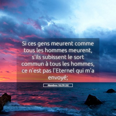 Picture 05 - Nombres 16:29 LSG - Si ces gens meurent comme tous les hommes - Bible Verse Picture