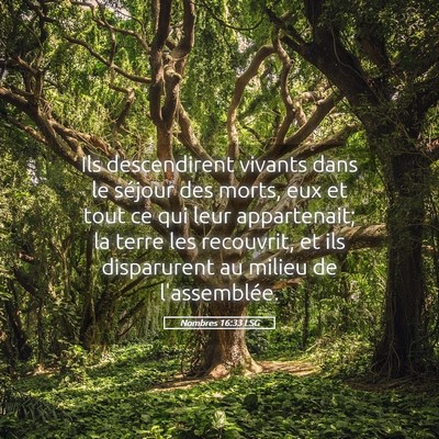 Picture 05 - Nombres 16:33 LSG - Ils descendirent vivants dans le séjour des - Bible Verse Picture