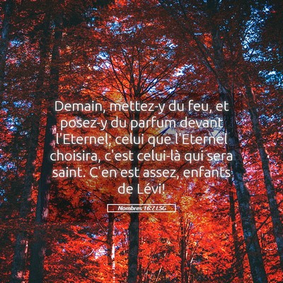 Picture 05 - Nombres 16:7 LSG - Demain, mettez-y du feu, et posez-y du parfum - Bible Verse Picture