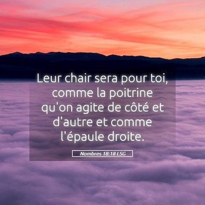 Picture 05 - Nombres 18:18 LSG - Leur chair sera pour toi, comme la poitrine qu'on - Bible Verse Picture