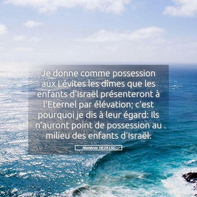 Picture 05 - Nombres 18:24 LSG - Je donne comme possession aux Lévites les dîmes - Bible Verse Picture
