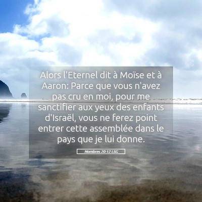 Picture 05 - Nombres 20:12 LSG - Alors l'Eternel dit à Moïse et à Aaron: Parce - Bible Verse Picture