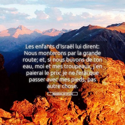 Picture 05 - Nombres 20:19 LSG - Les enfants d'Israël lui dirent: Nous monterons - Bible Verse Picture