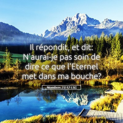 Picture 05 - Nombres 23:12 LSG - Il répondit, et dit: N'aurai-je pas soin de dire - Bible Verse Picture