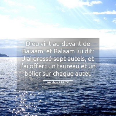 Picture 05 - Nombres 23:4 LSG - Dieu vint au-devant de Balaam, et Balaam lui dit: - Bible Verse Picture