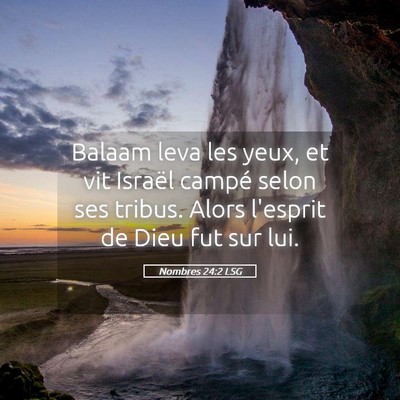 Picture 05 - Nombres 24:2 LSG - Balaam leva les yeux, et vit Israël campé selon - Bible Verse Picture