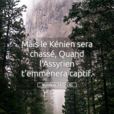 Picture 05 - Nombres 24:22 LSG - Mais le Kénien sera chassé, Quand l'Assyrien - Bible Verse Picture
