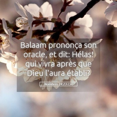 Picture 05 - Nombres 24:23 LSG - Balaam prononça son oracle, et dit: Hélas! qui - Bible Verse Picture