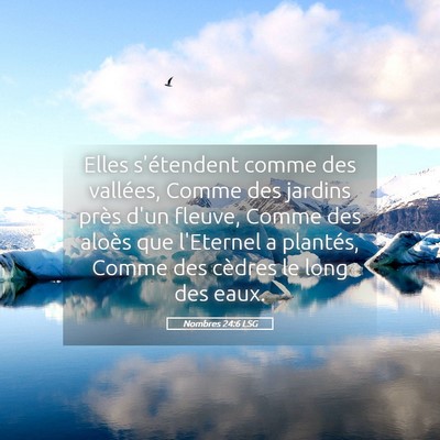 Picture 05 - Nombres 24:6 LSG - Elles s'étendent comme des vallées, Comme des - Bible Verse Picture