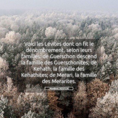 Picture 05 - Nombres 26:57 LSG - Voici les Lévites dont on fit le dénombrement, - Bible Verse Picture
