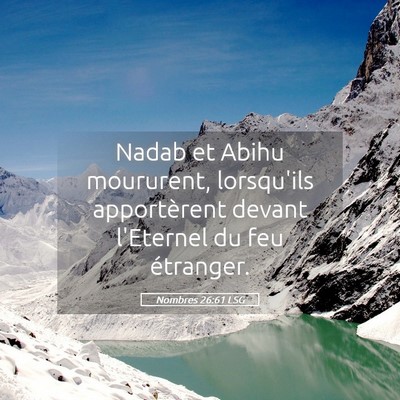 Picture 05 - Nombres 26:61 LSG - Nadab et Abihu moururent, lorsqu'ils apportèrent - Bible Verse Picture