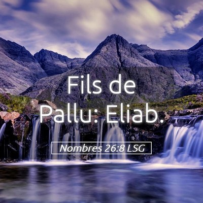 Picture 05 - Nombres 26:8 LSG - Fils de Pallu: - Bible Verse Picture