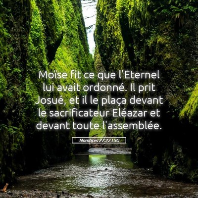 Picture 05 - Nombres 27:22 LSG - Moïse fit ce que l'Eternel lui avait ordonné. - Bible Verse Picture