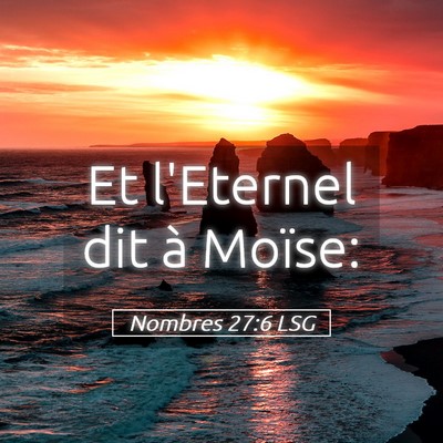Picture 05 - Nombres 27:6 LSG - Et l'Eternel dit à - Bible Verse Picture