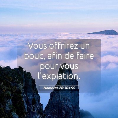 Picture 05 - Nombres 28:30 LSG - Vous offrirez un bouc, afin de faire pour vous - Bible Verse Picture